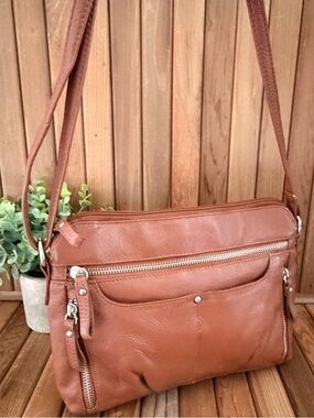 Soft Pebbled Leather Crossbody Bag
Organizer Multi Pocket, Satchel, Boho Travel